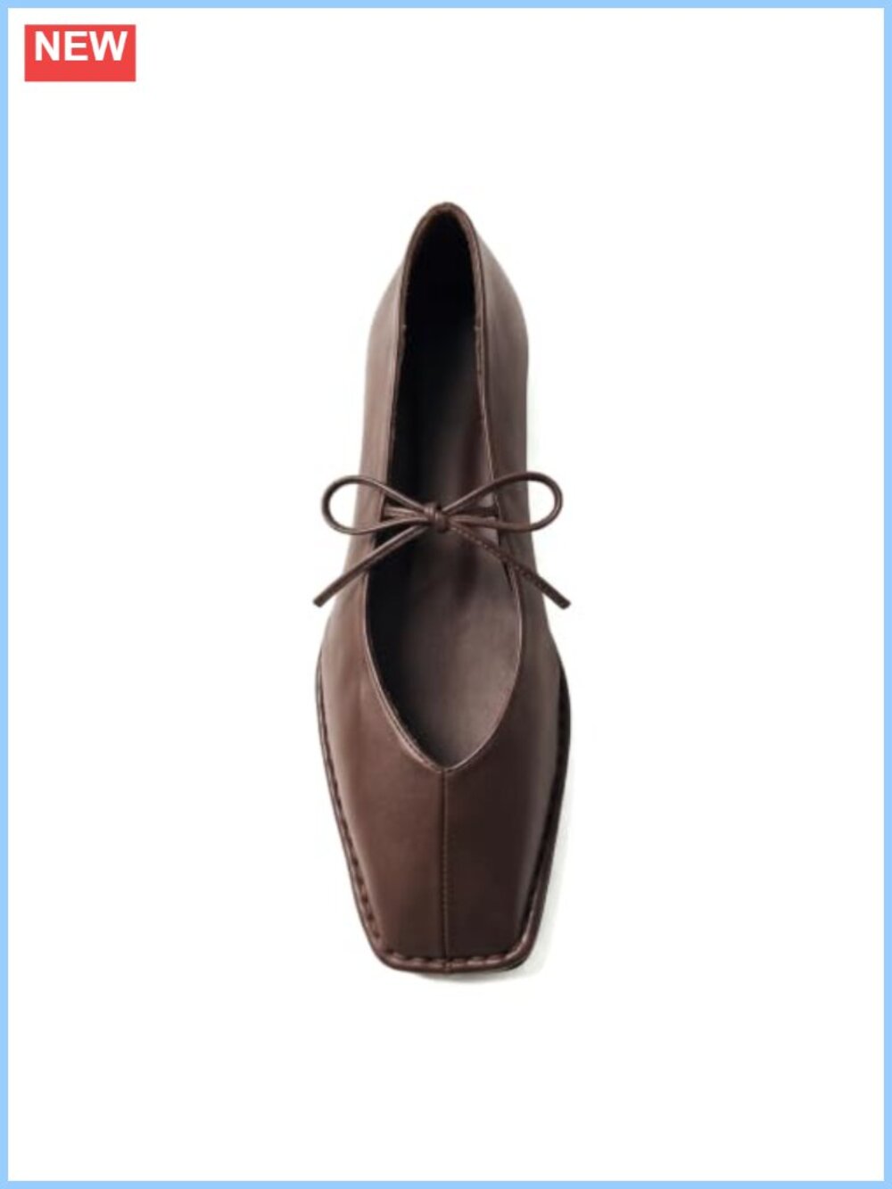 Women's PU Square Toe Lace Up Ballet Flats Cute Bow Slip On Mary Jane Shoes